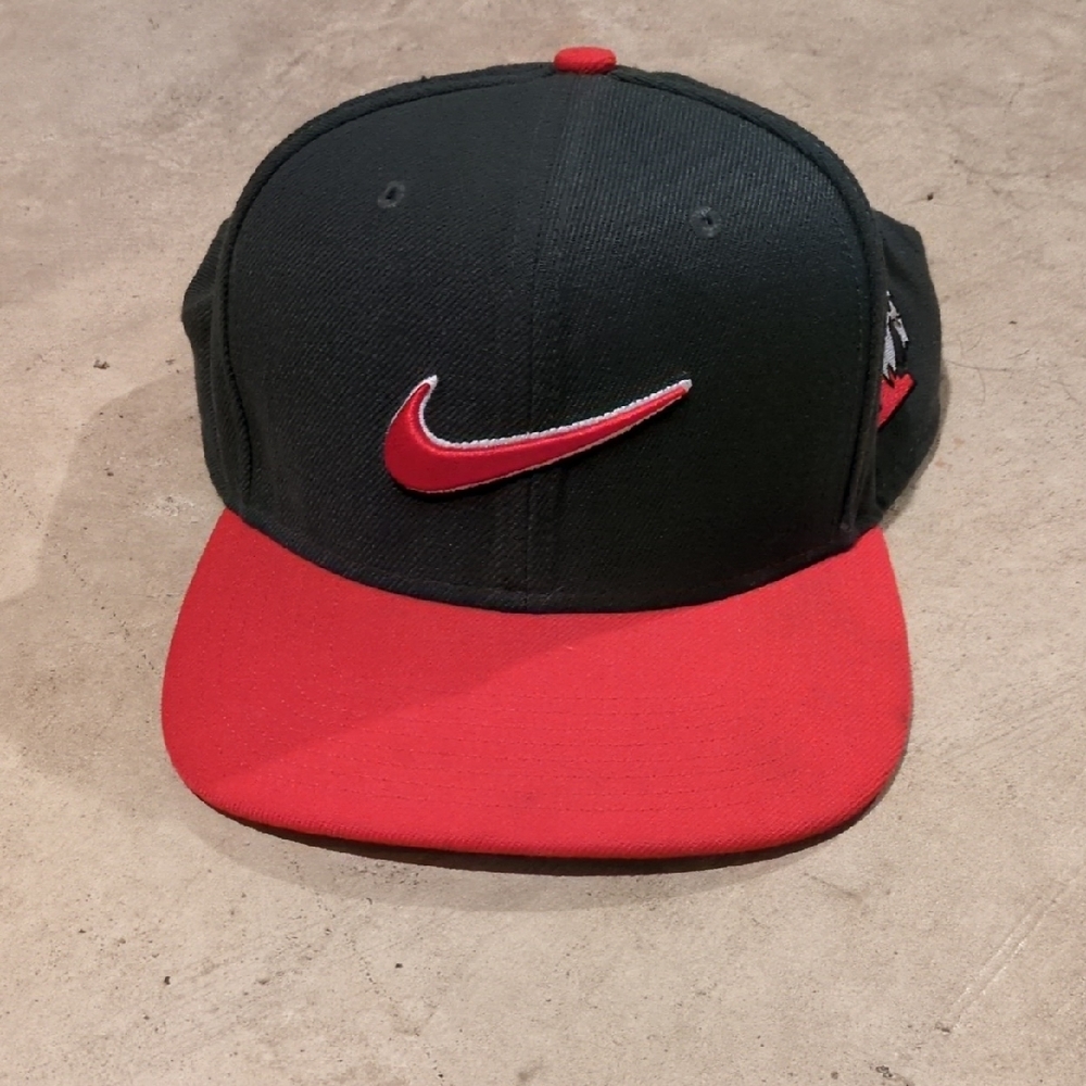 Nike Red and Black Logo Cap